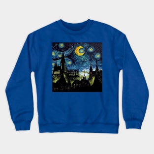 Starry Night Wizarding School Van Gogh Crewneck Sweatshirt